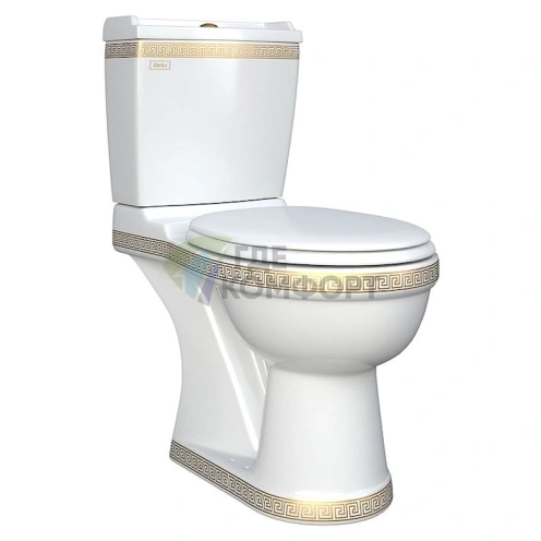 Унитаз-компакт Della Antler Super Plus Versace Gold с микролифтом - фото 1