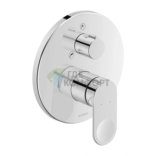 Душевой смеситель Duravit B.3 скрытого монтажа с переключателем и обратным клапаном, хром (B35210018010) - фото 1