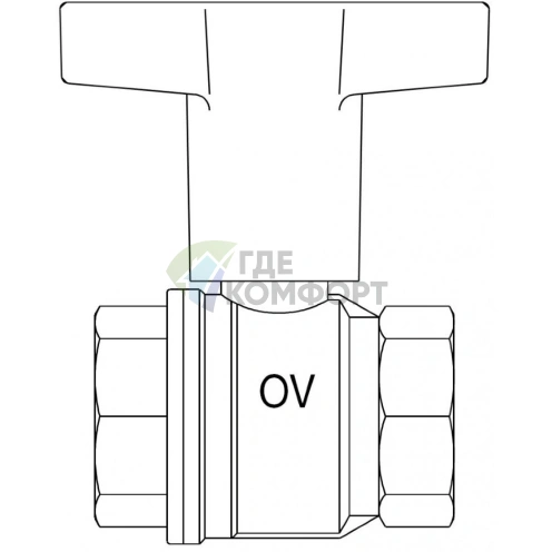 Кран шаровый 1 ВВ маховик пластмассовый Optibal Oventrop - фото 2