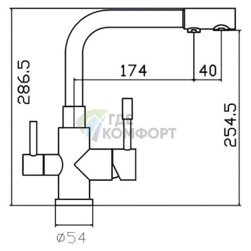 Смеситель Zorg Inox Aer с выдвижным изливом для кухни - фото 2