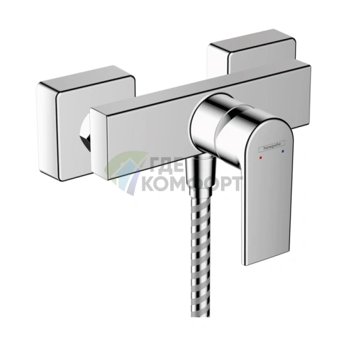 Смеситель для душа Hansgrohe Vernis Shape: Однорычажный настенный с двумя уровнями расхода воды в хроме (71656000) - фото 1