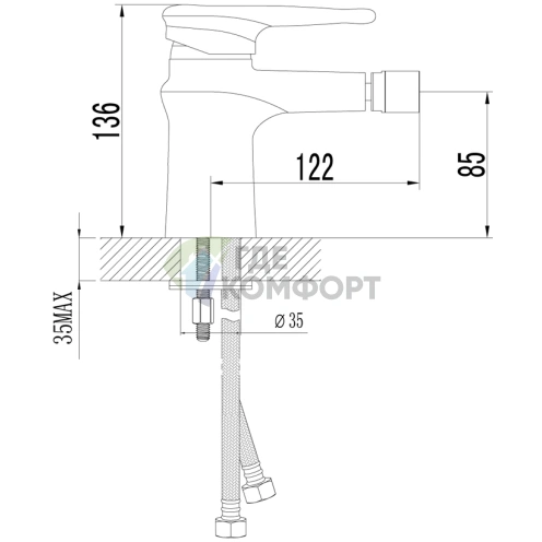 Смеситель для биде Lemark Status LM4408C хром - фото 2
