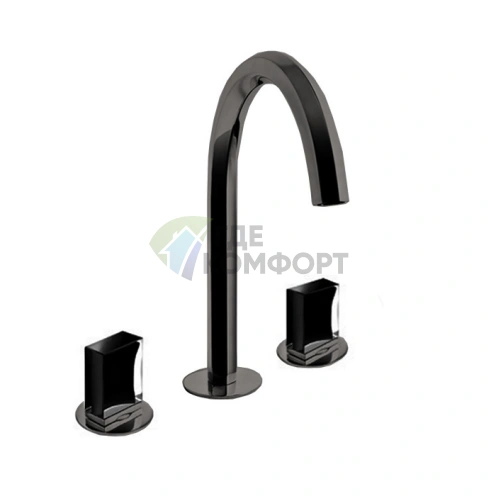 Смеситель для раковины FANTINI VENEZIA на 3 отверстия, цвет Matt Gun Metal (29 P5 N404SW) - фото 1