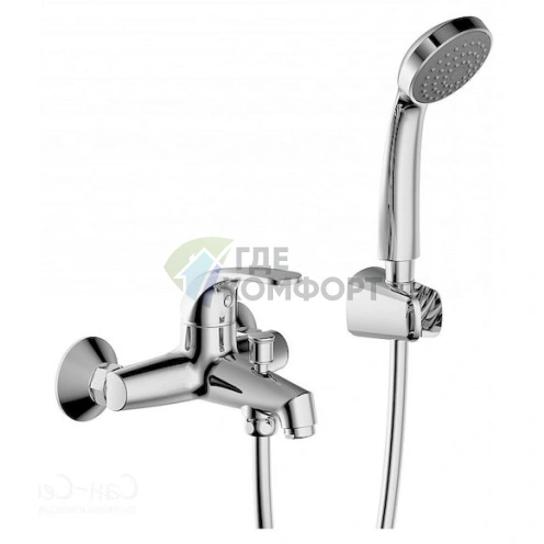 Смеситель Bravat Fit для ванны с душем: стильный дизайн и надежность из латуни - фото 1