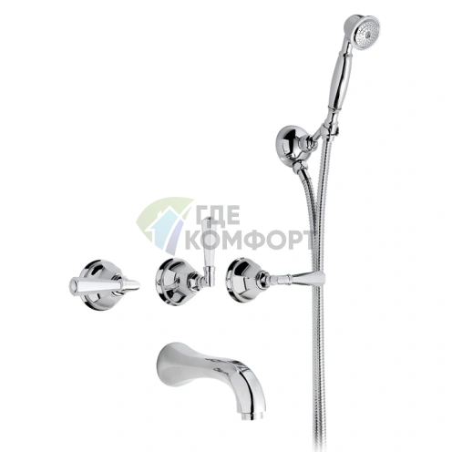 Встраиваемый смеситель для ванны Nicolazzi Teide с настенным изливом 168 мм, хром (1903CR05) - фото 1