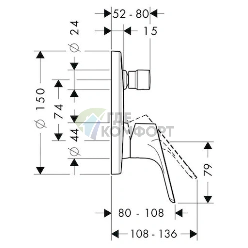 Смеситель Hansgrohe Focus E2 31945000 для ванны с душем - фото 3