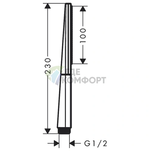 Ручной душ-палочка HG Rainfinity 100 мм, резьба G, матовый черный (26866670) - фото 2