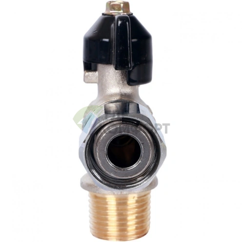 Кран шаровой с накидной гайкой угловой НР 1/2x1/2 с накидной гайкой, ручка бабочка Stout - фото 2