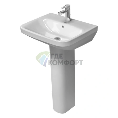 Подвесная раковина DuraStyle с полупьедесталом 550x440 мм, белая (2319550000) - фото 1