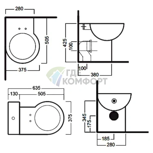 Угловой приставной унитаз Hatria You-Me - фото 7