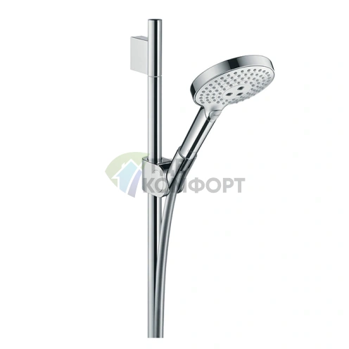 Душевой гарнитур AX Uno с ручным душем 3 режима, штангой и держателем (хром) (27987000) - фото 1
