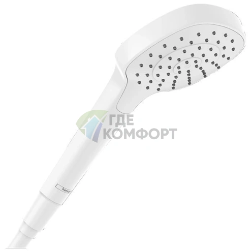Ручной душ HG Croma Select E 110 с дождевой насадкой Rain, EcoSmart 9 л/мин, матовый белый (26815700) - фото 1