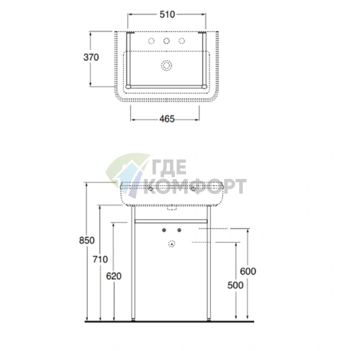 Стойка для раковины AZZURRA CHARME CHA268, цвет хром - фото 2