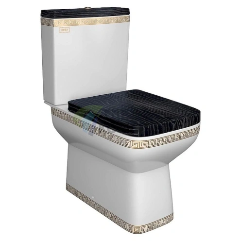 Унитаз-компакт Della Quattro Wood в элегантном золоте Versace - фото 1