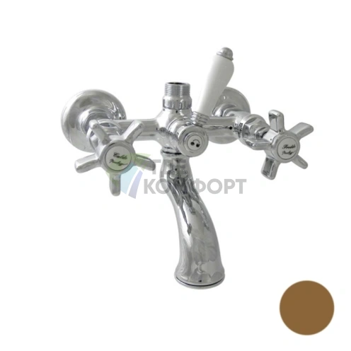 Смеситель для ванны Nicolazzi с душем и переключателем, цвет тёмная бронза (1400DB18) - фото 1