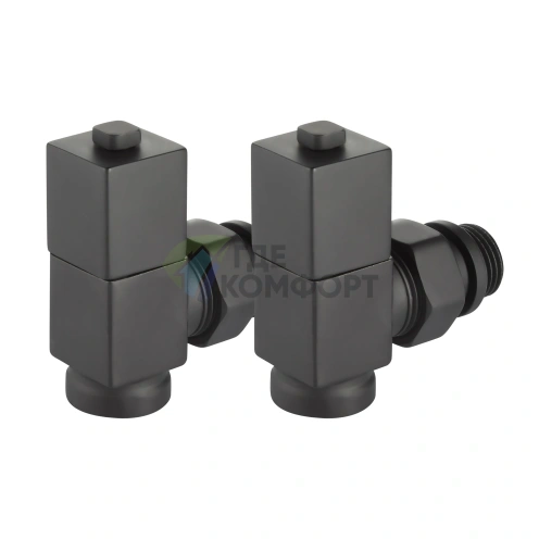 Набор дизайн-вентилей Royal Thermo CUBE 1/2 черный, RTE 56.0009, НС-1422578 - фото 5