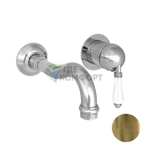 Смеситель для раковины Nicolazzi P.m. Blanc однорычажный встраиваемый, белая керамика, цвет Bronze Plated (3478BZ76) - фото 1