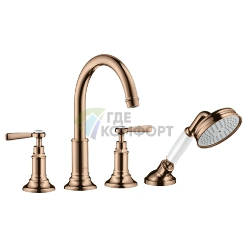 Смеситель для ванны AX Montreux на плитку в роскошном цвете «полированное красное золото» (16554300) - фото 1