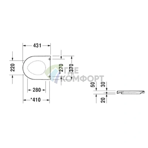 Сиденье для унитаза Duravit Starck III с крышкой, петли из нержавеющей стали, белое (62410000) - фото 2
