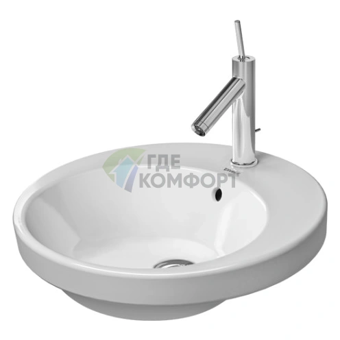 Раковина Duravit встраиваемая 480 мм с 1 отв под смесительитель с переливом цвет белый - фото 1