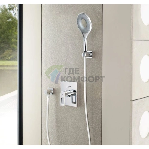 Смеситель Grohe Quadra для ванны с душем, настенный монтаж - фото 4