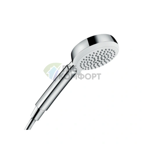 Ручной душ HG Crometta Vario 100 4jet Rain — 4 режима: обычный, шампунь, массаж, цвет белый/хром (26824400) - фото 1