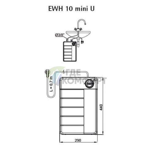 Водонагреватель накопительный электрический AEG EWH 10 U mini - фото 2
