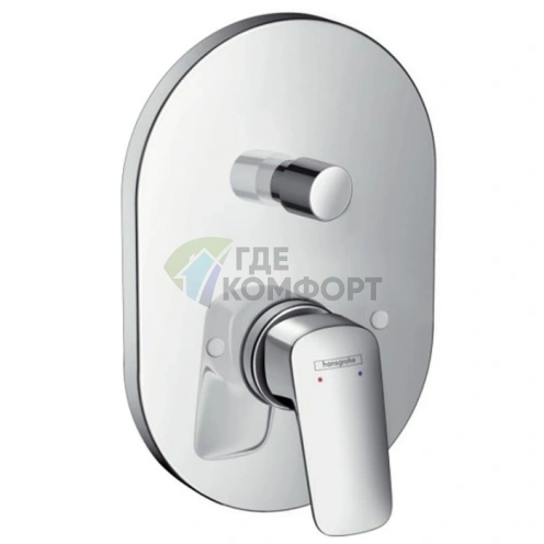 Встраиваемый смеситель для ванны Hansgrohe Logis с внешним переключателем, хром (71406000) - фото 1