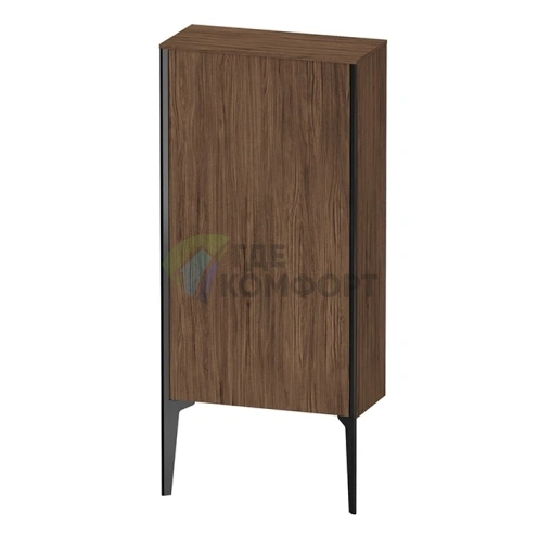 Подвесной шкаф Duravit XViu 890x500x240 мм, 1 дверь, цвет черный матовый/орех темный (XV1306RB221) - фото 1