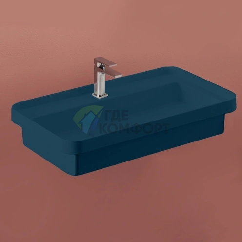 Раковина Artceram Fuori Scala 80x45 см встраиваемая, без отверстия, цвет blu notte (TFL035 36 00 *1) - фото 1