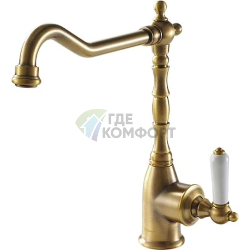 Смеситель для кухни Bravat Art F775109U цвета шампань - фото 1