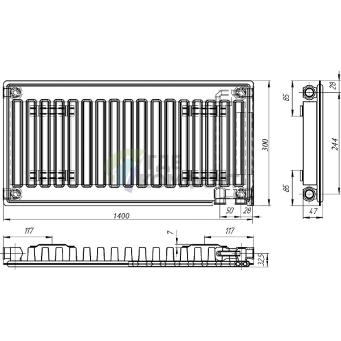Радиатор стальной панельный Лидея ЛУ 11-314 с нижним подключением - фото 4