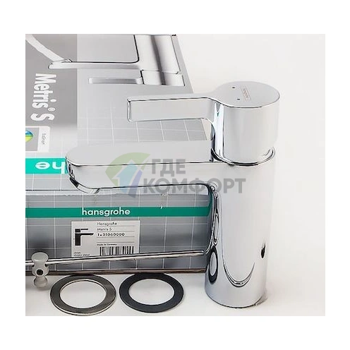 Смеситель для раковины Hansgrohe Metris S 31060000: настенный, латунь - фото 7