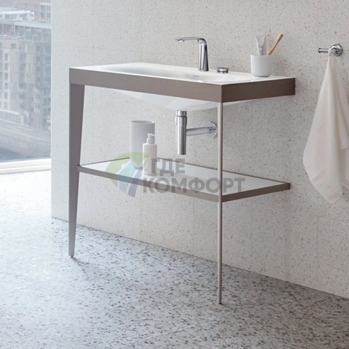 Консоль напольная Duravit XViu с раковиной и полкой, цвет шампань мат/белый глянец (XV4715EB185) - фото 1