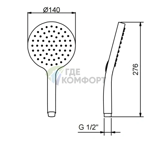 Ручная лейка Fantini Lame в хромированном исполнении (90 02 8929) - фото 2