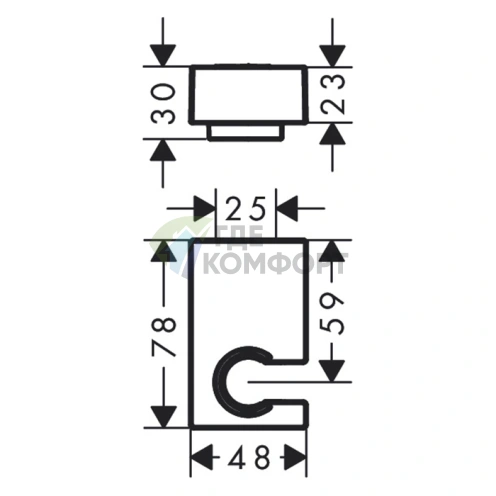 Золотой настенный держатель для душа HG (28387990) - фото 2