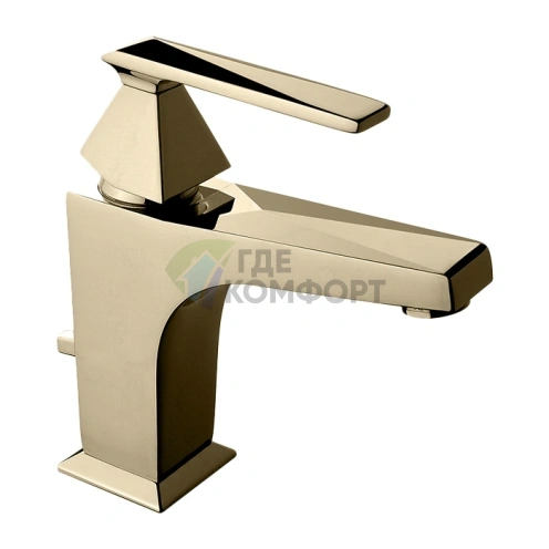 Смеситель для раковины Nicolazz Vincent на одно отверстие с донным клапаном в цвете English Gold (3002GF35) - фото 1