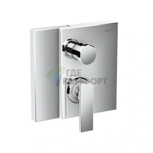 Встраиваемый смеситель для ванны AX Edge с защитой от обратного потока в стильном хроме (46450000) - фото 1