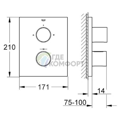 Термостат для ванны Grohe Grohtherm F 27618000 — комфорт и безопасность вашего душа - фото 3