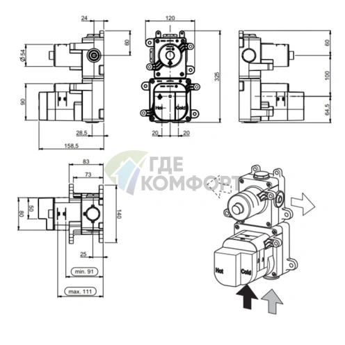 Встраиваемый термостат Almar 3 в 1: Управление 3 потребителями и 3 вентилями (E176003) - фото 2