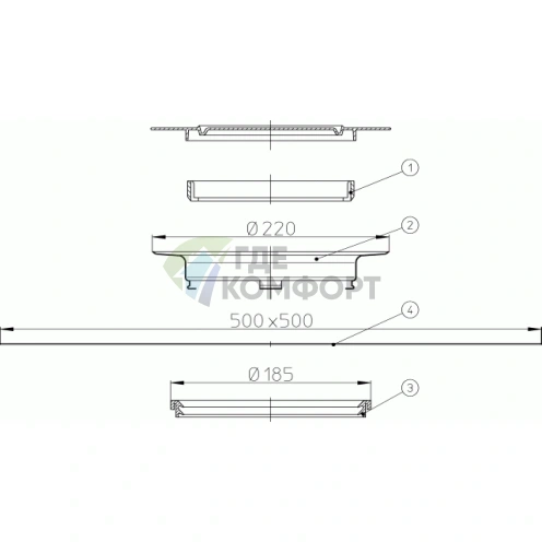 Обжимной фланец HL84.M из нержавеющей стали с уплотнительным кольцом - фото 2