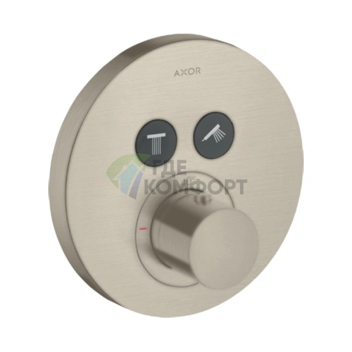 Встраиваемый термостат для душа AX ShowerSelect с 2 подводами в цвете шлифованный никель (36723820) - фото 1