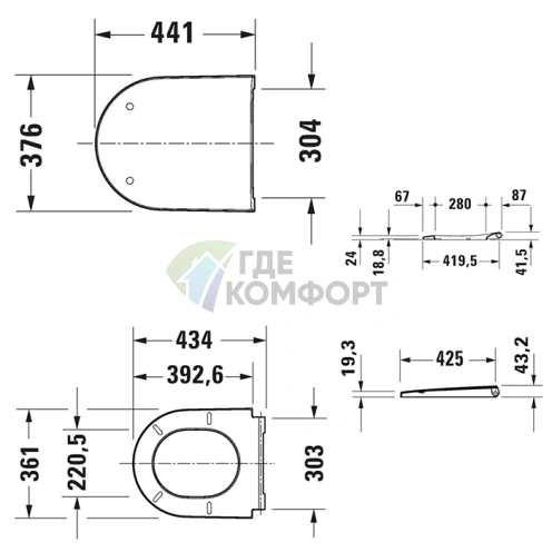 Сиденье для унитаза Duravit D-Neo быстросъемное с микролифтом, белое (21690000) - фото 2