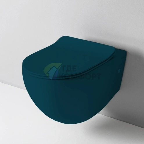 Унитаз подвесной Artceram FILE 2.0 Rimless 36x52 см в цвете Petrolio (FLV004 42 00) - фото 1