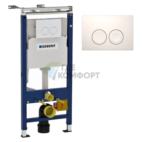 Система инсталляции Geberit Duofix Delta Платтенбау 458.122.11.1: 4 в 1 с кнопкой смыва - фото 1