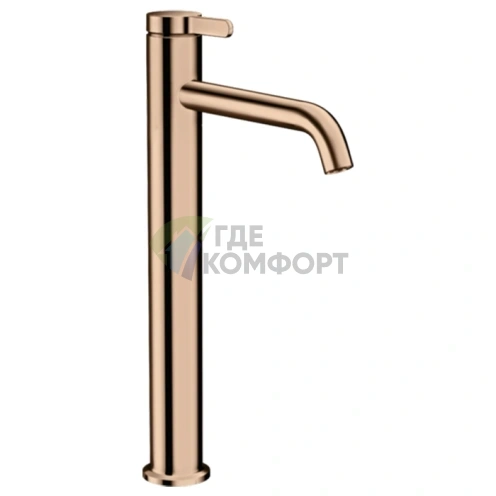 Смеситель для раковины AX One 260 без слива, полированное красное золото (48002300) - фото 1