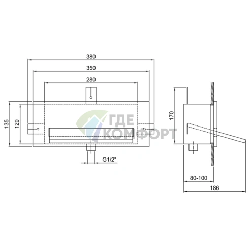 Внутренняя часть для верхнего душа Fantini Ala 6701B хром (82 00 6701A) - фото 2