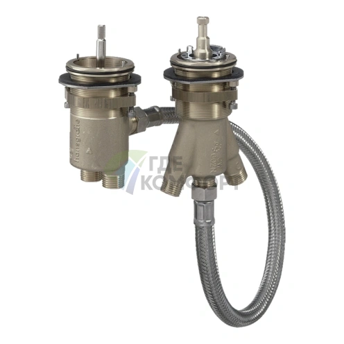 Термостатический модуль Hansgrohe для скрытого монтажа в борт ванны на 2 отверстия (13550180) - фото 1