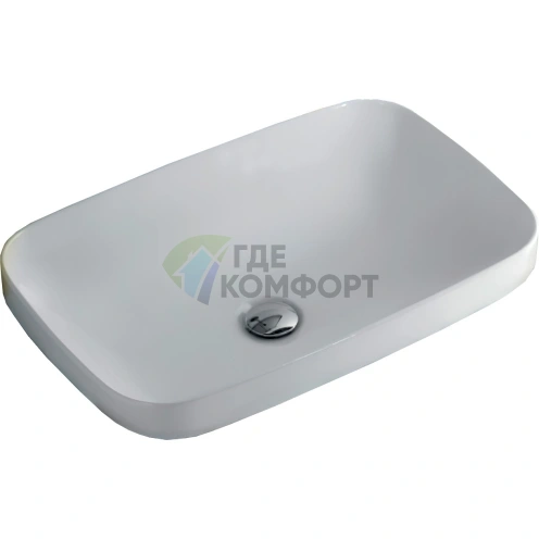 Накладная раковина Kerasan Tribeca 60x38 см белого цвета без отверстия под смеситель (514101) - фото 2