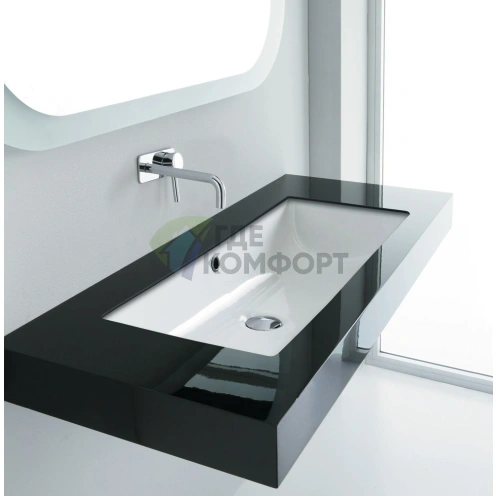 Встраиваемая раковина KERASAN Slim 750x340 мм белая - фото 2